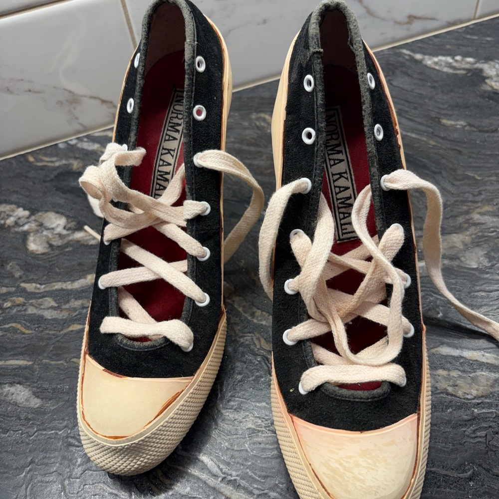 Norma Kamali Black and Tan Women's Sneakers